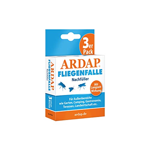 ARDAP Fliegenfalle Außen Nachfüller - Biologische Fliegenfalle Außen - Natürlicher Anti Fliegen Lockstoff mit Langzeitwirkung – Fliegen Fallen Für Garten, Landwirtschaft, etc. Anti-Fliegen (PT19) von ARDAP
