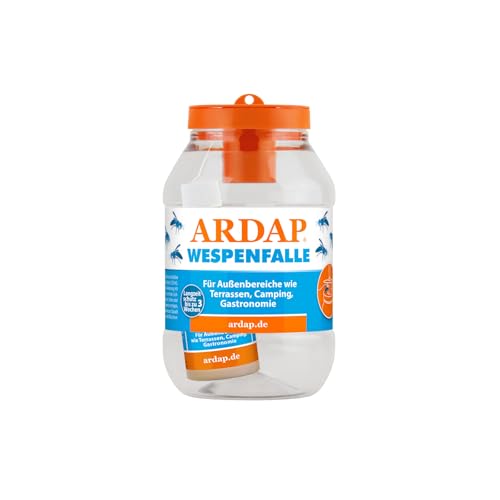 ARDAP Wespenfalle für draußen - Biologische Wespen Abwehr - Wespenfalle zum Aufhängen - Anti Wespen Lockstoff mit Langzeitwirkung – Mittel gegen Wespen, Wespenabwehr draußen - Wespenschutz (PT19) von ARDAP