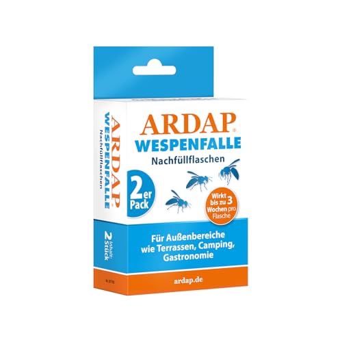 ARDAP Wespenfalle für draußen Nachfüller - Biologische Wespen Abwehr - Wespenfalle zum Aufhängen - Anti Wespen Lockstoff mit Langzeitwirkung – Mittel gegen Wespen, Wespenabwehr draußen (PT19) von ARDAP