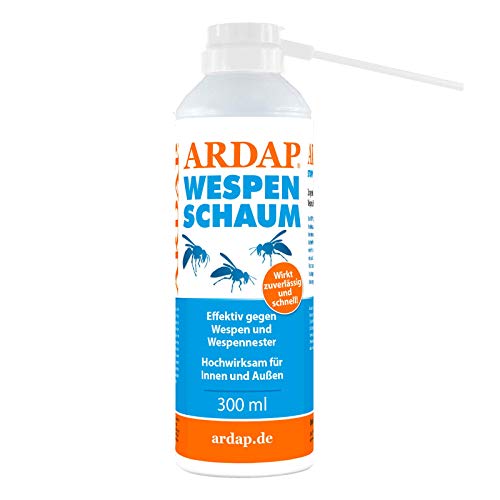 ARDAP Wespenschaum-Spray 300ml inkl. Sprührohr - Mit Sofort- & Langzeitwirkung zur Bekämpfung von Wespen, Wespennestern & weiteren Schädlingen von ARDAP