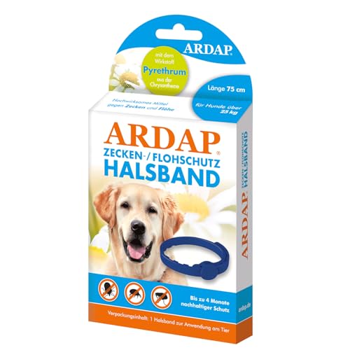 ARDAP Zecken- & Flohschutzhalsband für Hunde über 25kg - Bis zu 4 Monate nachhaltiger Langzeitschutz - Natürlicher Wirkstoff gegen Zecken & Flöhe von ARDAP