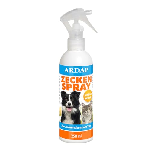 ARDAP Zeckenspray 250ml zur Anwendung am Tier - Bis zu 4 Wochen zuverlässiger, natürlicher & langanhaltender Schutz vor Zecken, Flöhen, Läusen & Milben von ARDAP