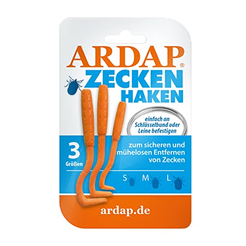 ARDAP Zeckenzange und Zeckenhaken 3er Pack Einfach und effektiv Professionelle Zeckenzange für Hunde, Zeckenzange Katze & Zeckenzange Mensch Zuverlässig gegen Zecken jeder Größe von ARDAP