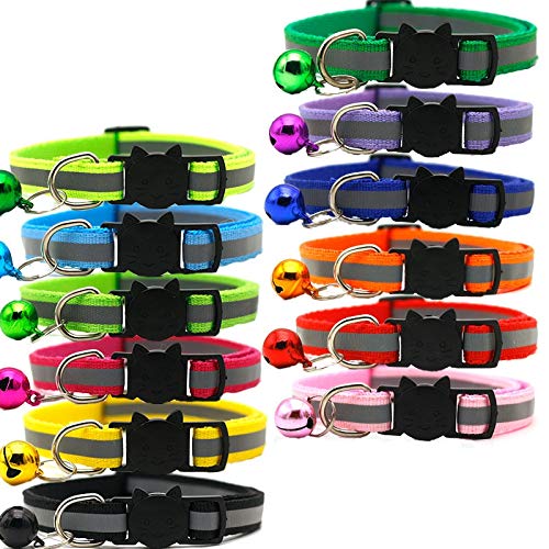 AREPAS Reflektierende Halsbänder, Schnellverschluss, Sicherheitsschnalle, verstellbar, 19–32 cm, 12 Farben, 12 Stück von AREPAS