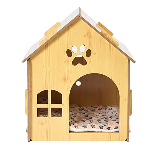 Katzenhaus Aus Holz mit Kissen, Katzenhaus, Katzenhaus for Wohnungskatzen, Katzenhaus, Wildkatzenhaus Outdoor Isoliert, Massivholz ( Color : B-no Door , Size : Medium ) von ARHAMS