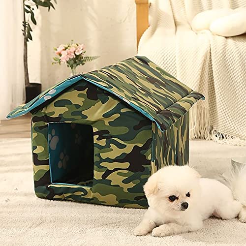 Katzenhaus Outdoor Winterfest, Katzenhaus Outdoor, Einfach Zusammenzubauen, Zusammenklappbares Warmes Haustiernest Kitty Shelter for Den Winter, 600D Oxford-Stoff ( Color : B-1 , Size : S ) von ARHAMS