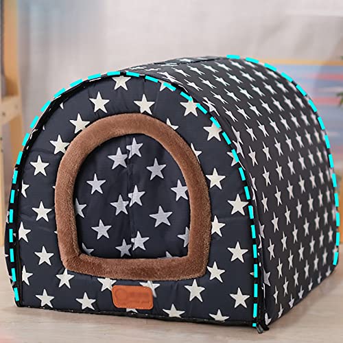 Outdoor Katzenhaus mit Vorhang, Katzenhaus Outdoor Winterfest, Hundehütte Outdoor Winterfest, Hundehütten for Große Hunde Draußen, 600D Oxford Tuch (Color : 2, Size : XL) von ARHAMS