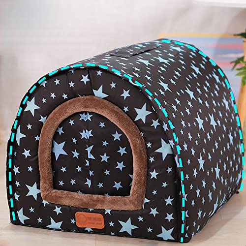 Outdoor Katzenhaus mit Vorhang, Katzenhaus Outdoor Winterfest, Hundehütte Outdoor Winterfest, Hundehütten for Große Hunde Draußen, 600D Oxford Tuch (Color : 4, Size : XXL) von ARHAMS