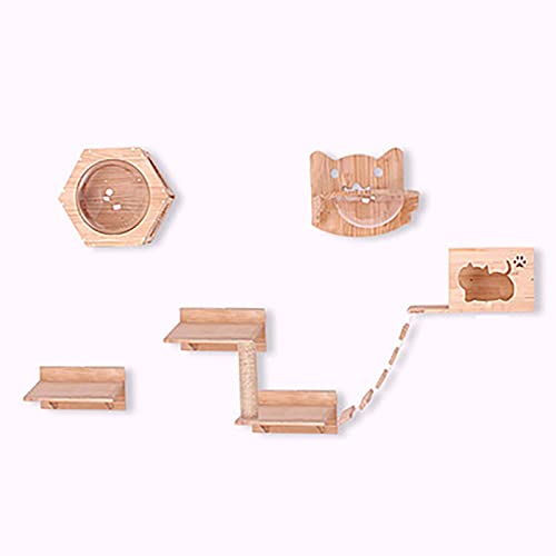 Wandmontierte Katzenregal-Sets, Kletterwand Katzen, Katzen Kletterwand Set, Indoor-Katzenwandserie for Sitzen Und Klettern ( Color : D ) von ARHAMS