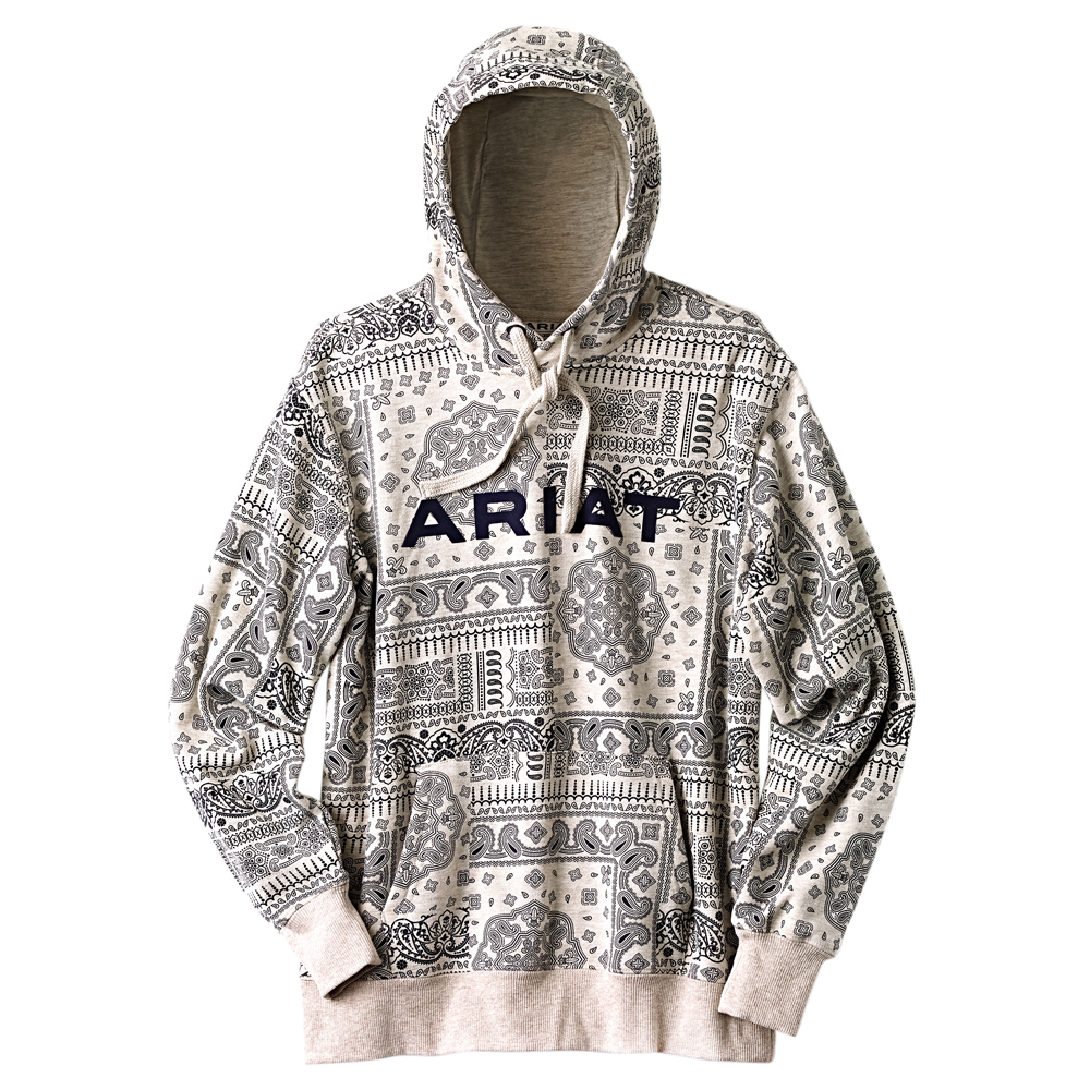 Ariat Damen Kapuzenpullover R.E.A.L™ Paisley Hoodie oatmeal/periscope paisley print, Gr. S von ARIAT