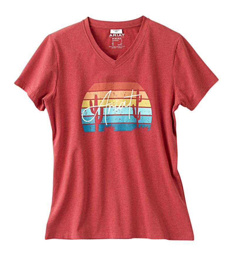 Ariat Damen T-Shirt R.E.A.L™ Horizon Tee aura orange heather, Gr. XS von ARIAT