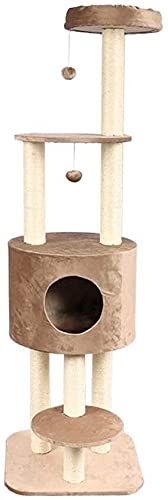 Katzenbaum für große Katzen Toosoo Katzenspielzeug Four Seasons Katzenklettergerüst Sisal-Katzenstreu aus Holz Großer Kratzbaum Mehrschichtige Kratzstange, Pfosten Kitty Pet Play House Katze Vision von ARICCI