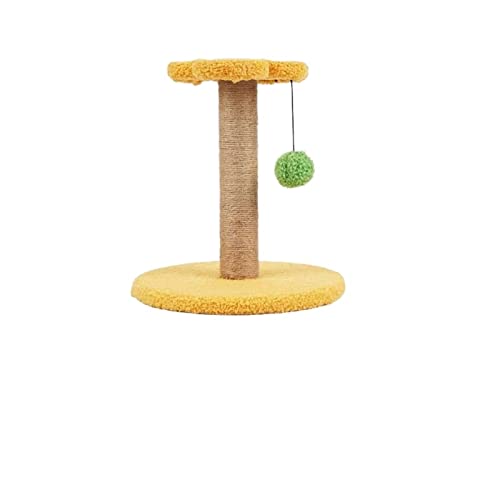 Kratzbaum für große Katzen, Heimtierbedarf, niedlicher vertikaler Obstkatzen-Kletterrahmen, Katzenspielzeug, Katze mit Nullsäule (Größe: A, kleine gelbe Blume) Vision von ARICCI