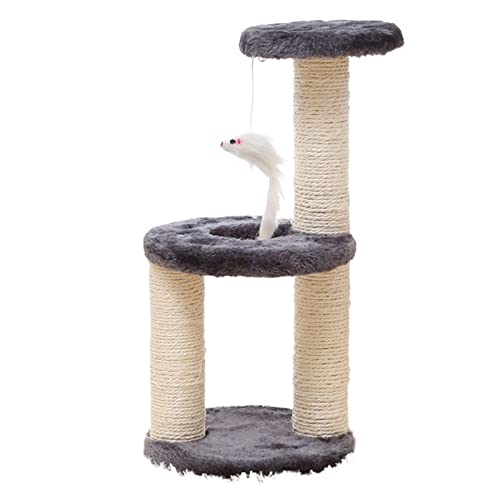 Kratzbaum für große Katzen, Katzenspielzeug, Kratzbaum, Sisalseil, Katzenkratzer, 3-lagig, Kratzbaum zum Schleifen von Kätzchen, Krallen, Katzenklettergerüst, Mobile Pfosten für Haustiere, Katzen von ARICCI