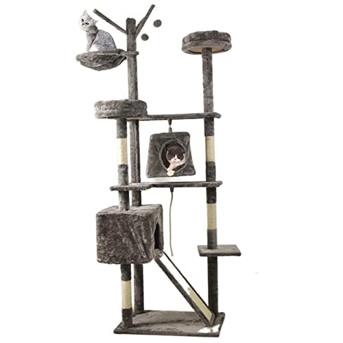 Kratzbaum für große Katzen, mehrstöckiges Kratzbaumhaus mit komfortabler Lebensraumstabilisierung, Katzenklettergerüst, Katzenturm, Sisal-Kratzbaum, Katzenkratzbrett Katze Vision Kratzbaum für große Katzen, mehrstöckiges Kratzbaumhaus mit komfortabler Lebensraumstabilisierung, Katzenklettergerüst, Katzenturm, Sisal-Kratzbaum, Katzenkratzbrett Katze Vision von ARICCI