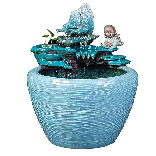 Aquarium Großes Aquarium aus Keramik mit fließendem Wasser, Balkon, Landschaftsbau, Wasserzirkulation, Aquarium, Büro, Wohnzimmer, Aquarium, Bodentank Fischglas (Size : 42cm) von ARINAL