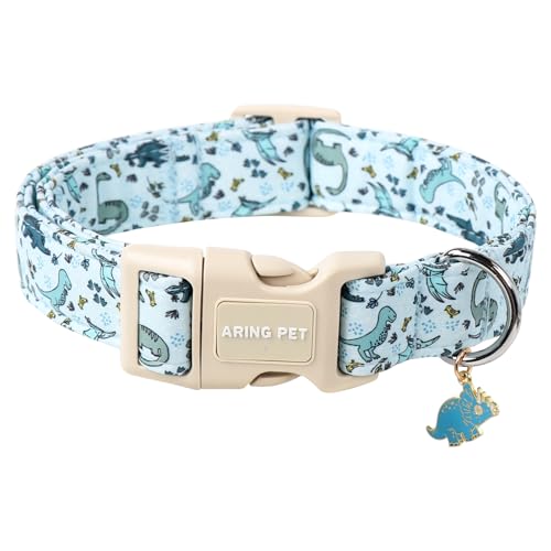 ARING PET Dinosaurier-Hundehalsband, Frühlingsblau, verstellbar, Dinosaurier-Druck, Haustierhalsband, Welpenhalsband mit Schnellverschluss-Schnalle ARING PET Dinosaurier-Hundehalsband, Frühlingsblau, verstellbar, Dinosaurier-Druck, Haustierhalsband, Welpenhalsband mit Schnellverschluss-Schnalle von ARING PET