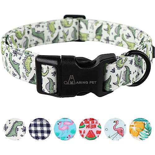 ARING PET Dinosaurier-Hundehalsband, niedliches Hundehalsband für kleine Hunde, verstellbar, bequem, Baumwolle, für kleine, mittelgroße und große Hunde, klein ARING PET Dinosaurier-Hundehalsband, niedliches Hundehalsband für kleine Hunde, verstellbar, bequem, Baumwolle, für kleine, mittelgroße und große Hunde, klein von ARING PET
