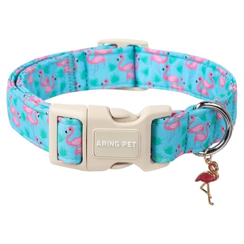 ARING PET Flamingo Hundehalsband, Hundehalsband mit Flamingos Bedruckt, Niedliches Baumwoll-Halsband mit Schnellverschluss aus Kunststoff für Jungen und Mädchen Hunde ARING PET Flamingo Hundehalsband, Hundehalsband mit Flamingos Bedruckt, Niedliches Baumwoll-Halsband mit Schnellverschluss aus Kunststoff für Jungen und Mädchen Hunde von ARING PET