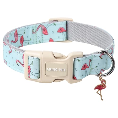 ARING PET Flamingo Hundehalsband, Niedliches Hundehalsband mit Schnellverschluss aus Kunststoffschnalle, Bequemes Halsband aus Baumwolle für Jungen und Mädchen Hunde ARING PET Flamingo Hundehalsband, Niedliches Hundehalsband mit Schnellverschluss aus Kunststoffschnalle, Bequemes Halsband aus Baumwolle für Jungen und Mädchen Hunde von ARING PET