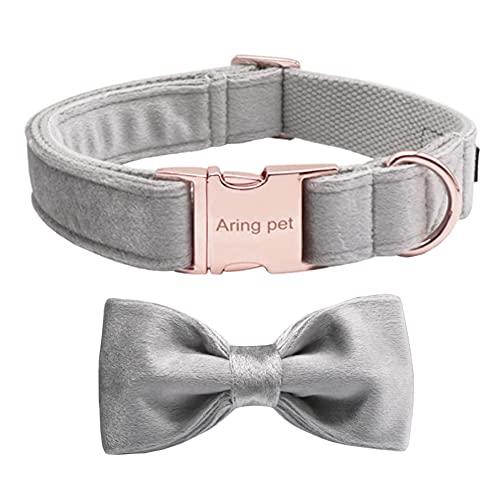 ARING PET Fliege Hundehalsband-Samt-Hundehalsbänder mit Abnehmbarer Fliege, verstellbares weiches Samt-Schleifenhalsband Geschenk für Mädchen und Jungen, bequemes Hundehalsband ARING PET Fliege Hundehalsband-Samt-Hundehalsbänder mit Abnehmbarer Fliege, verstellbares weiches Samt-Schleifenhalsband Geschenk für Mädchen und Jungen, bequemes Hundehalsband von ARING PET