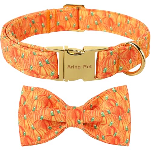 ARING PET Halloween-Hundehalsband, Kürbis-Hundehalsband mit Schleife, verstellbar, Halloween-Kürbis-Fliege, Hundehalsband, Haustier-Halskette mit Metallschnalle für Mädchen und Jungen ARING PET Halloween-Hundehalsband, Kürbis-Hundehalsband mit Schleife, verstellbar, Halloween-Kürbis-Fliege, Hundehalsband, Haustier-Halskette mit Metallschnalle für Mädchen und Jungen von ARING PET