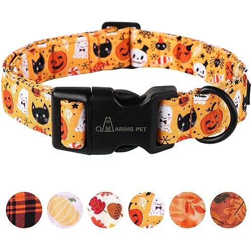 ARING PET Halloween Hundehalsband, niedliches Kürbis-Hundehalsband für kleine Hunde, verstellbare Halloween-Geister-Hundehalsbänder für kleine, mittelgroße und große weibliche und männliche Hunde von ARING PET