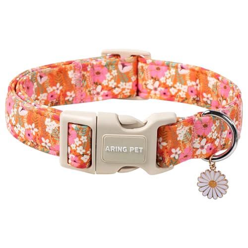 ARING PET Herbst-Hundehalsband, Gänseblümchen, Blumenblüte, Haustierhalsband für kleine, mittelgroße und große Mädchen, Jungen, Welpen, Halsband mit Schnellverschluss-Schnalle, Größe L ARING PET Herbst-Hundehalsband, Gänseblümchen, Blumenblüte, Haustierhalsband für kleine, mittelgroße und große Mädchen, Jungen, Welpen, Halsband mit Schnellverschluss-Schnalle, Größe L von ARING PET