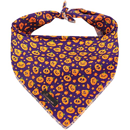 ARING PET Hund Bandana-Halloween Kürbis Hund Bandanas, Junge und Mädchen Hunde Halstuch Adorable lila Hund Dreieck Lätzchen für kleine bis große Hunde und Katzen von ARING PET