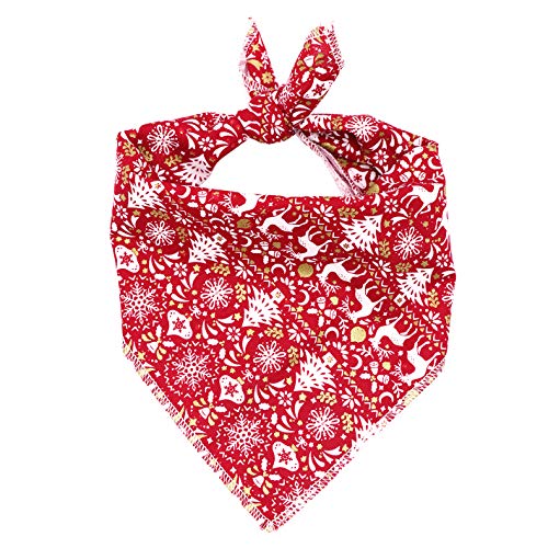 ARING PET Hunde-Bandana, dreieckiger Lätzchen-Schal aus Baumwolle, weiches, bequemes Weihnachts-Rentier-Hunde-Bandanas für kleine bis große Hunde und Katzen von ARING PET