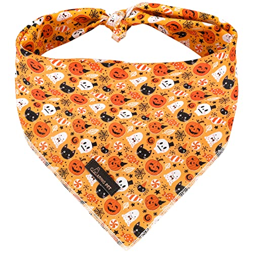 ARING PET Hundebandana-Halloween-Hundeschal, Halstuch, Jungen und Mädchen, Kürbis-Hundebandanas, niedliche dreieckige Lätzchen für kleine bis große Hunde und Katzen von ARING PET