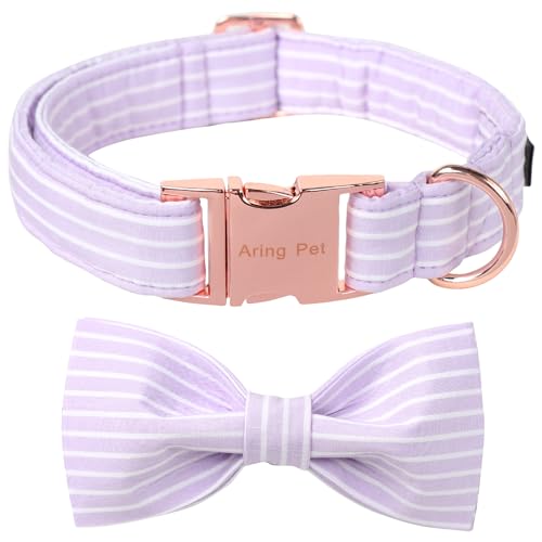 ARING PET Hundehalsband, Lavendel, mit Schleife, verstellbar, für Mädchen, Fliege, Welpen, Halsbänder mit Metallschnalle für kleine, mittelgroße und große Hunde ARING PET Hundehalsband, Lavendel, mit Schleife, verstellbar, für Mädchen, Fliege, Welpen, Halsbänder mit Metallschnalle für kleine, mittelgroße und große Hunde von ARING PET
