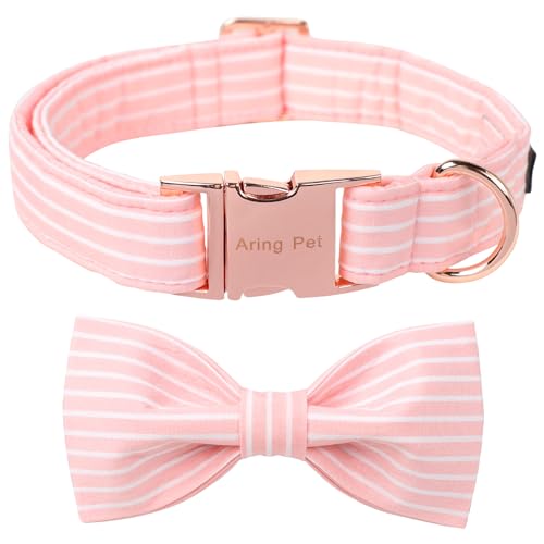 ARING PET Hundehalsband, Rosa mit Schleife, verstellbar, für Mädchen, Fliege, Welpen, Halsbänder mit Metallschnalle für kleine, mittelgroße und große Hunde ARING PET Hundehalsband, Rosa mit Schleife, verstellbar, für Mädchen, Fliege, Welpen, Halsbänder mit Metallschnalle für kleine, mittelgroße und große Hunde von ARING PET