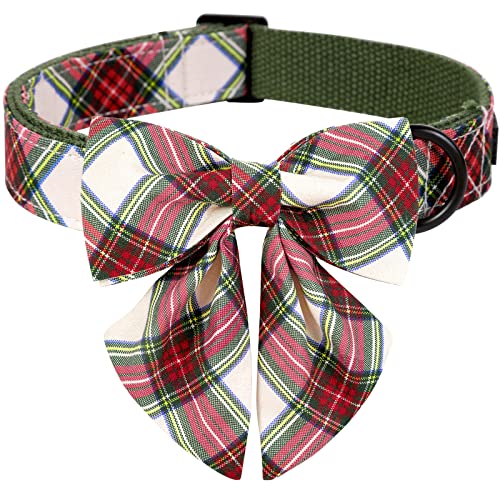 ARING PET Hundehalsband, niedliches Weihnachts-Hundehalsband mit Seemann Fliege, verstellbar, rot und grün, kariert, Fliege, Hundehalsbänder mit Metallschnalle für kleine, mittelgroße und große Hunde von ARING PET