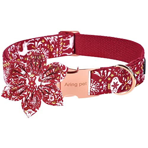 ARING PET Hundehalsband mit Blume, Hundehalsband mit abnehmbarer Blume, bezauberndes und verstellbares Weihnachts-Hundehalsband für Jungen und Mädchen. von ARING PET