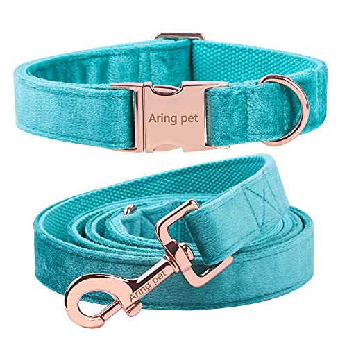 ARING PET Hundehalsband und Leine Set, Samt Hundehalsband und Leine, Bequemes Verstellbares Halsband&Leine Set für Jungen und Mädchen Hunde ARING PET Hundehalsband und Leine Set, Samt Hundehalsband und Leine, Bequemes Verstellbares Halsband&Leine Set für Jungen und Mädchen Hunde von ARING PET