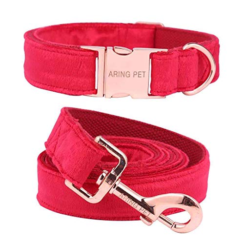 ARING PET Hundehalsband und Leine Set, Samt Hundehalsband und Leine, Verstellbares Halsband für Kleine Hunde Mittlere Hunde Große Hunde ARING PET Hundehalsband und Leine Set, Samt Hundehalsband und Leine, Verstellbares Halsband für Kleine Hunde Mittlere Hunde Große Hunde von ARING PET