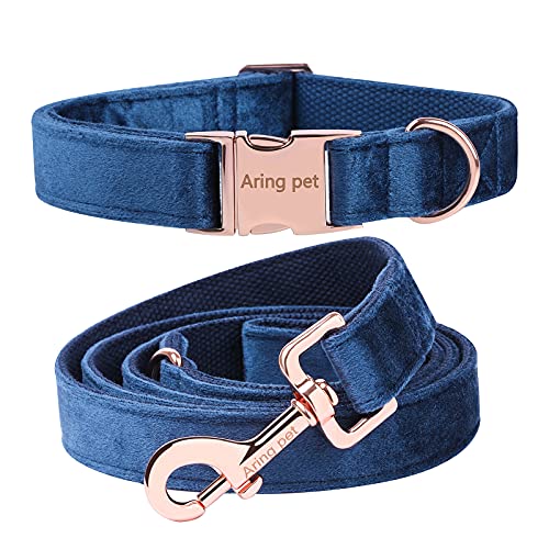 ARING PET Hundehalsband und Leine Set, Samt Hundehalsband und Leine, Bequemes Verstellbares Halsband&Leine Set für Jungen und Mädchen Hunde ARING PET Hundehalsband und Leine Set, Samt Hundehalsband und Leine, Bequemes Verstellbares Halsband&Leine Set für Jungen und Mädchen Hunde von ARING PET
