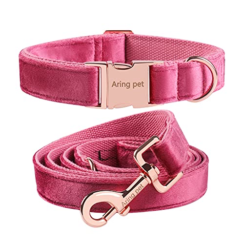 ARING PET Hundehalsband und Leine Set, Samt Hundehalsband und Leine, Bequemes Verstellbares Halsband&Leine Set für Jungen und Mädchen Hunde ARING PET Hundehalsband und Leine Set, Samt Hundehalsband und Leine, Bequemes Verstellbares Halsband&Leine Set für Jungen und Mädchen Hunde von ARING PET