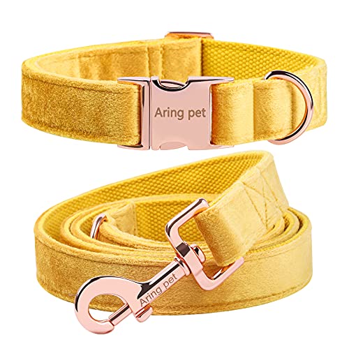 ARING PET Hundehalsband und Leine Set, Samt Hundehalsband und Leine, Bequemes Verstellbares Halsband&Leine Set für Jungen und Mädchen Hunde ARING PET Hundehalsband und Leine Set, Samt Hundehalsband und Leine, Bequemes Verstellbares Halsband&Leine Set für Jungen und Mädchen Hunde von ARING PET