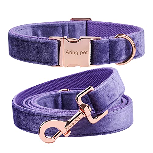ARING PET Hundehalsband und Leine Set, Samt Hundehalsband und Leine, Bequemes Verstellbares Halsband&Leine Set für Jungen und Mädchen Hunde ARING PET Hundehalsband und Leine Set, Samt Hundehalsband und Leine, Bequemes Verstellbares Halsband&Leine Set für Jungen und Mädchen Hunde von ARING PET
