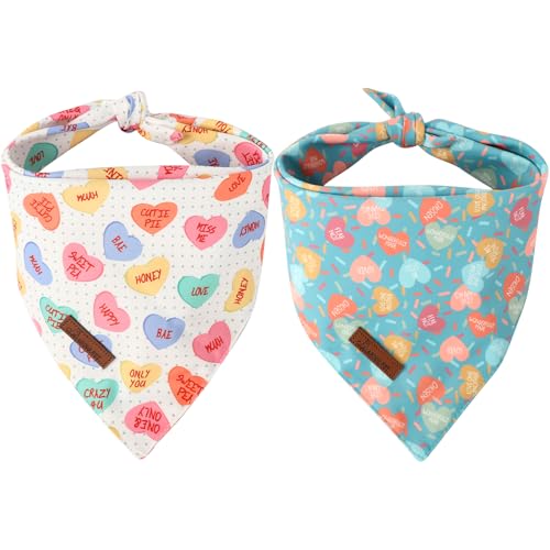 ARING PET Hundehalstücher zum Valentinstag, 2 Stück, niedliches Blau und Süßigkeitenherz, wendbar, für Hochzeit, Dreieck, Haustier-Schal, Geschenke für kleine Hunde und Katzen ARING PET Hundehalstücher zum Valentinstag, 2 Stück, niedliches Blau und Süßigkeitenherz, wendbar, für Hochzeit, Dreieck, Haustier-Schal, Geschenke für kleine Hunde und Katzen von ARING PET