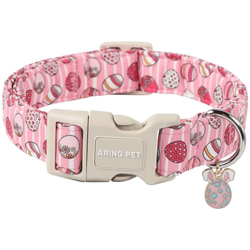 ARING PET Niedliches Ostereier-Hundehalsband, verstellbar, rosa gestreift, Haustierhalsband mit Schnellverschluss-Schnalle für Hunde ARING PET Niedliches Ostereier-Hundehalsband, verstellbar, rosa gestreift, Haustierhalsband mit Schnellverschluss-Schnalle für Hunde von ARING PET