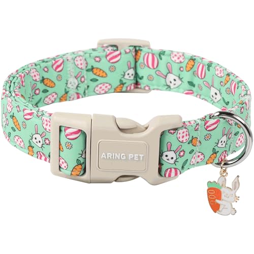 ARING PET Oster-Hundehalsband, niedliches Ostereier-Hundehalsband, verstellbar, Kaninchen- und Karottenmuster, Welpenhalsband mit Schnellverschluss-Schnalle für Mädchen und Jungen ARING PET Oster-Hundehalsband, niedliches Ostereier-Hundehalsband, verstellbar, Kaninchen- und Karottenmuster, Welpenhalsband mit Schnellverschluss-Schnalle für Mädchen und Jungen von ARING PET