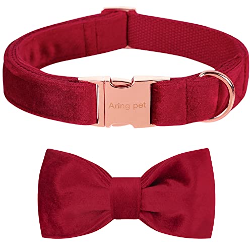 ARING PET Samt-Hundehalsband, niedliche rote Fliege, weiches, bequemes, verstellbares Samt-Hundehalsband mit Schleife für kleine, mittelgroße Hunde ARING PET Samt-Hundehalsband, niedliche rote Fliege, weiches, bequemes, verstellbares Samt-Hundehalsband mit Schleife für kleine, mittelgroße Hunde von ARING PET