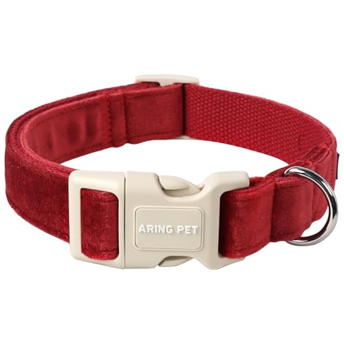 ARING PET Samt-Hundehalsband, niedliches Weihnachts-Hundehalsband für kleine Hunde, verstellbar, leicht, Winter, rot, Welpenhalsband, Hundehalskette mit Schnellverschluss-Schnalle ARING PET Samt-Hundehalsband, niedliches Weihnachts-Hundehalsband für kleine Hunde, verstellbar, leicht, Winter, rot, Welpenhalsband, Hundehalskette mit Schnellverschluss-Schnalle von ARING PET