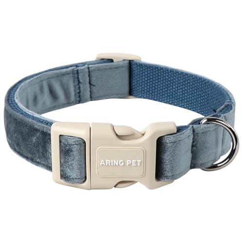 ARING PET Samt-Hundehalsband, niedliches blaues Hundehalsband für kleine Hunde, verstellbar, leicht, Winterwelpenhalsband, Hundehalskette mit Schnellverschluss-Schnalle ARING PET Samt-Hundehalsband, niedliches blaues Hundehalsband für kleine Hunde, verstellbar, leicht, Winterwelpenhalsband, Hundehalskette mit Schnellverschluss-Schnalle von ARING PET