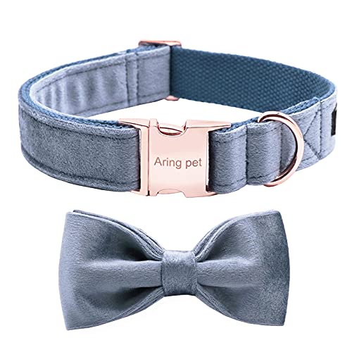 ARING PET Samt Hundehalsband-Adorable Blue Bowtie Hundehalsbänder, einstellbare weiche und Bequeme Samt Halsbänder Geschenke für kleine mittlere große Hunde ARING PET Samt Hundehalsband-Adorable Blue Bowtie Hundehalsbänder, einstellbare weiche und Bequeme Samt Halsbänder Geschenke für kleine mittlere große Hunde von ARING PET