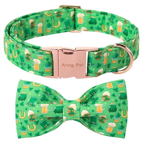 ARING PET St. Patrick's Day Hundehalsband, Glückskleeblatt-Hundehalsband mit Schleife, verstellbares Kleeblatt-Halsband, Haustier-Halskette, Geschenk für Mädchen und Jungen, Grün ARING PET St. Patrick's Day Hundehalsband, Glückskleeblatt-Hundehalsband mit Schleife, verstellbares Kleeblatt-Halsband, Haustier-Halskette, Geschenk für Mädchen und Jungen, Grün von ARING PET