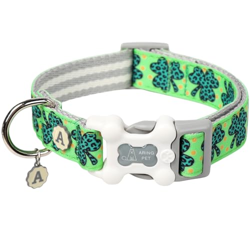 ARING PET St. Patrick's Day Hundehalsband, Kleeblatt-Design, verstellbar, mit Schnellverschluss-Schnalle für kleine, mittelgroße und große Hunde von ARING PET